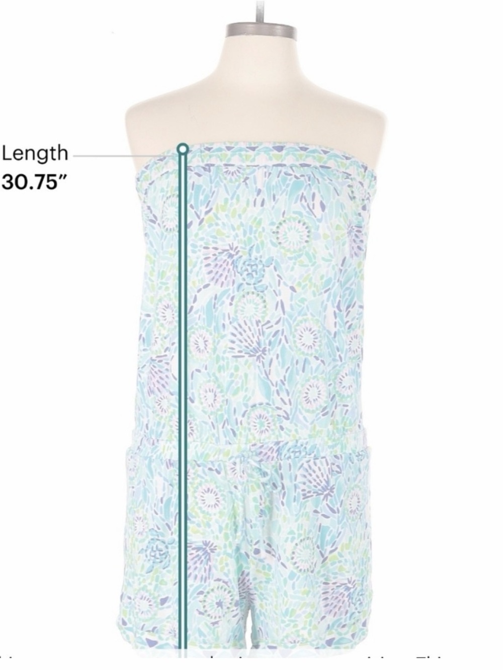 Lilly Pulitzer Mint Blue Floral Strapless Romper - Picture 3 of 6